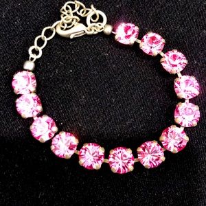 Genuine Swarovski cup chain bracelet 8mm Fushia